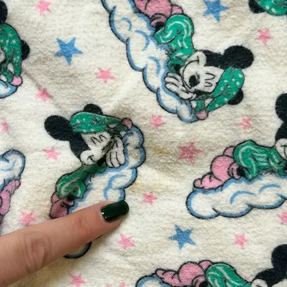 Vintage Disney Mickey Unlimited Pajamas Bodysuit One Piece Sleeping Mickey Small - Picture 8 of 13